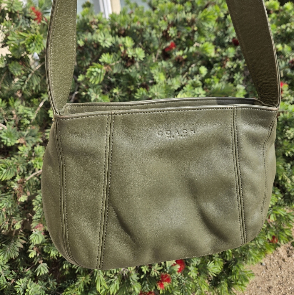 Coach Loden Olive Green Lexington Zip 4186 Bag Purse Vintage Leather